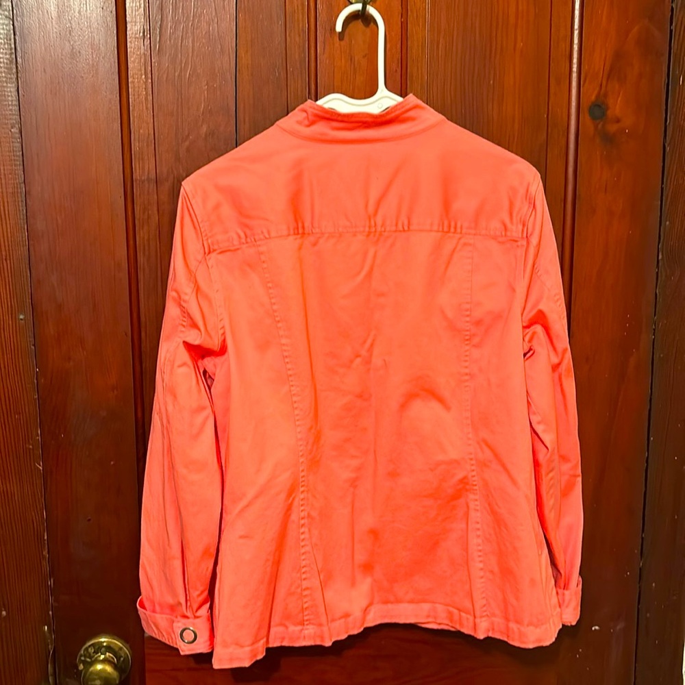 Christopher & Banks melon color lightweight jacket/ blazer two front pockets LP - Picture 2 of 4